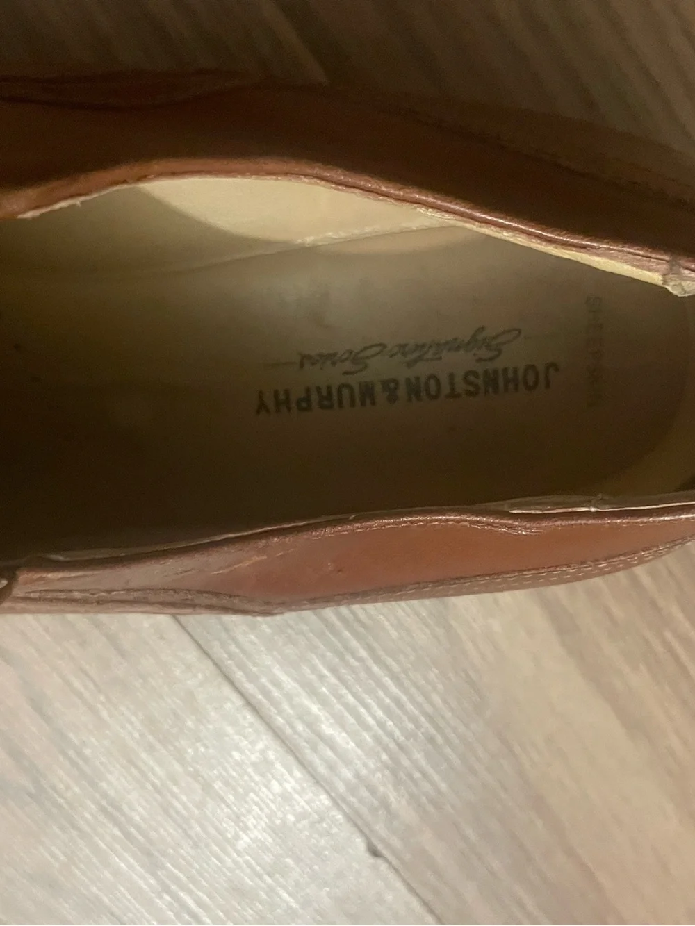Johnston & Murphy Tan/Brown Leather Cap-Toe Derby Oxfords